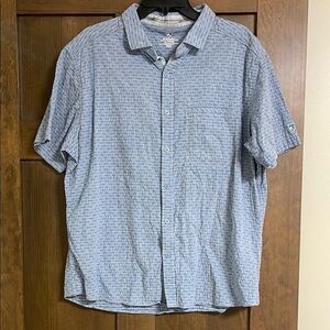 Kühl Born in the Mountains Button Down Blue Short Sleeve Shirt Size XL